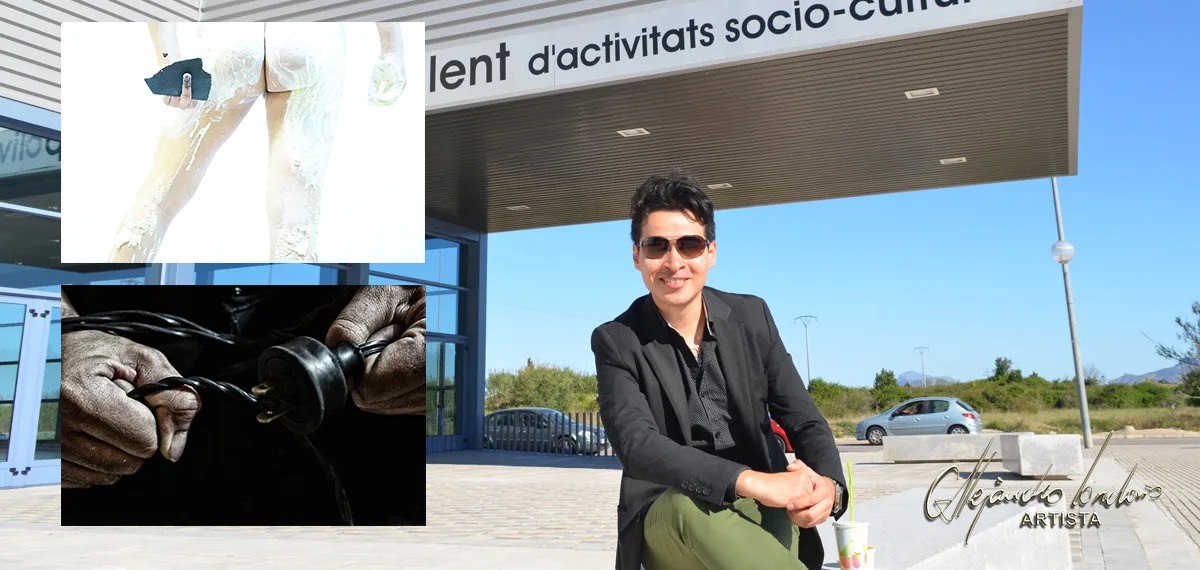 Alejandro Londoño expone en la feria de arte de oliva, realizada en el Centro Polivalente